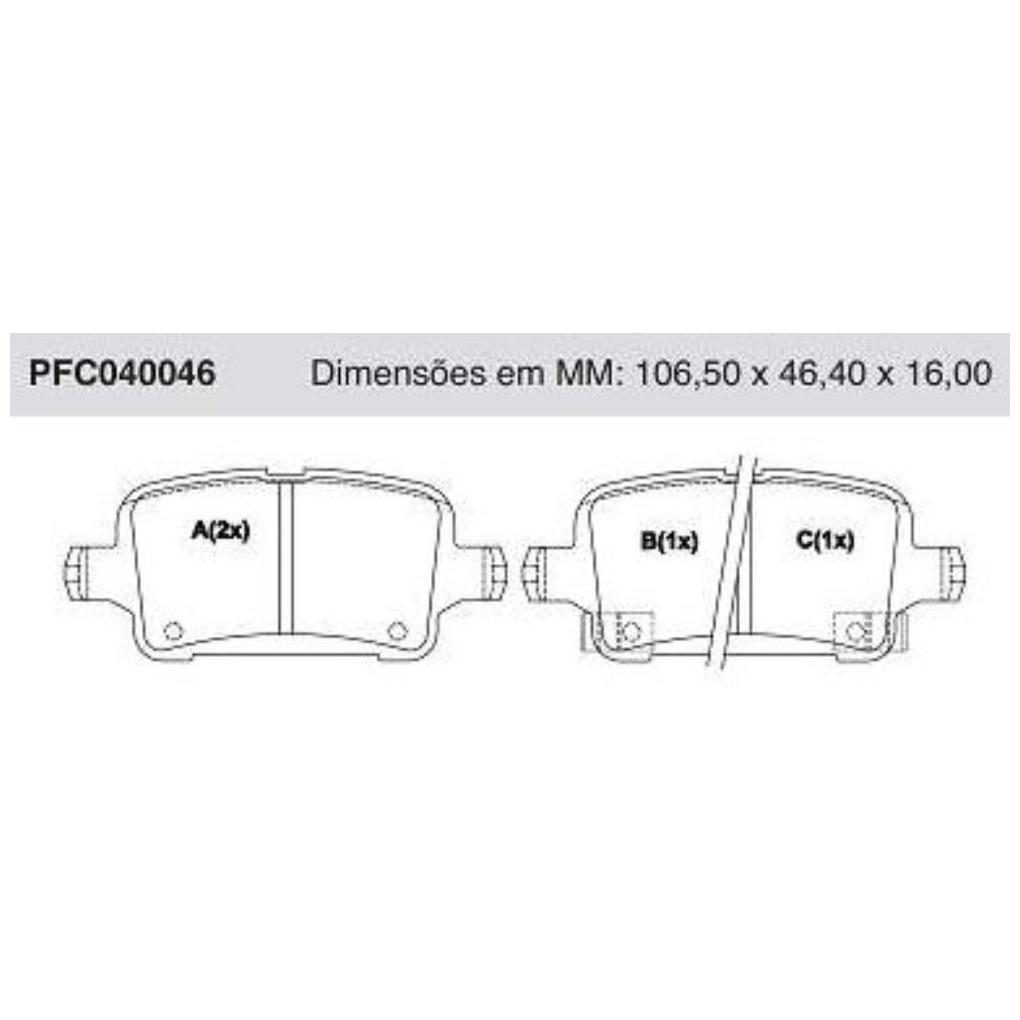 Jogo Pastilha Freio Traseira - Cofap - PFC040046