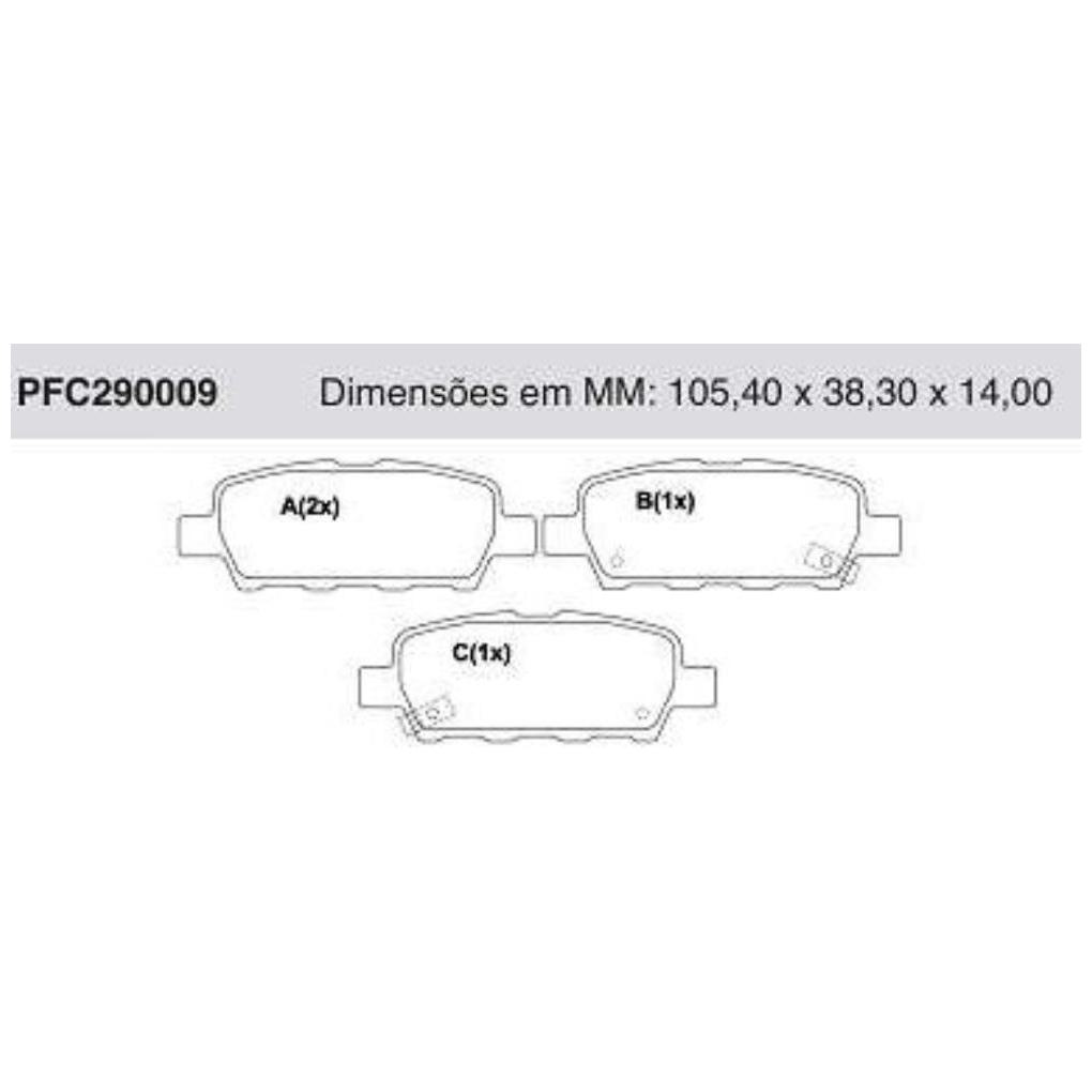 Jogo Pastilha Freio Traseira Akebono - Cofap - PFC290009