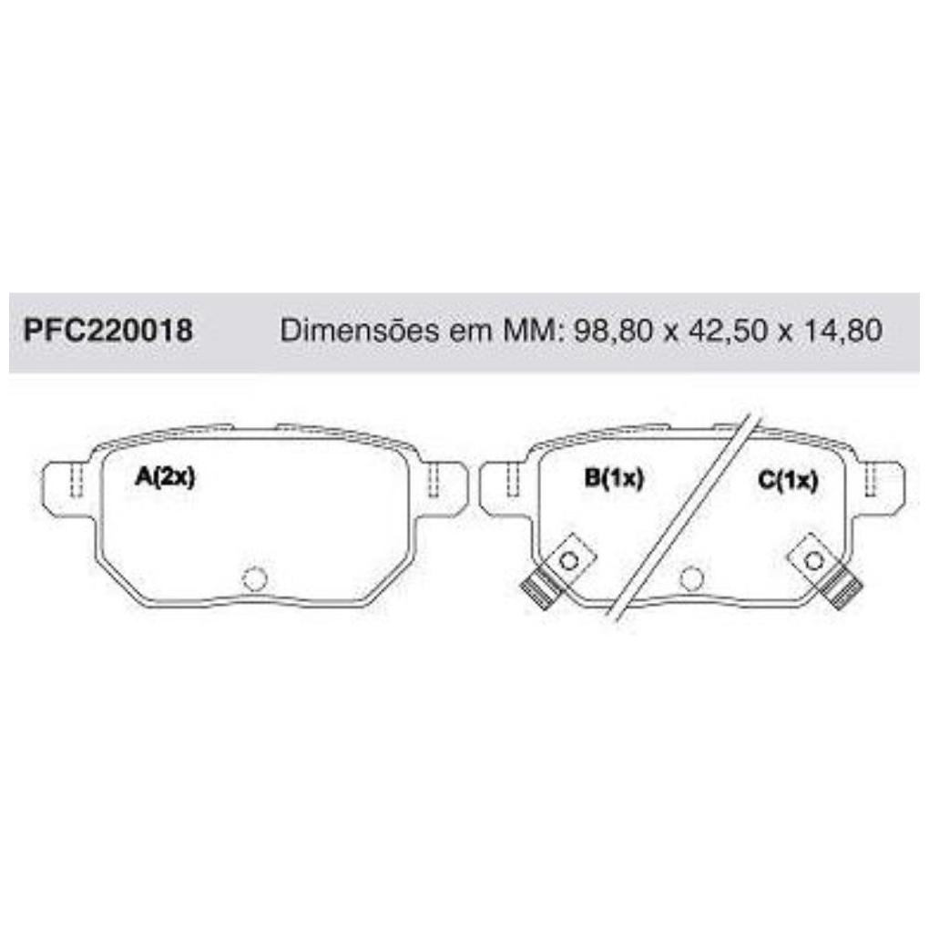 Jogo Pastilha Freio Traseira Akebono - Cofap - PFC220018