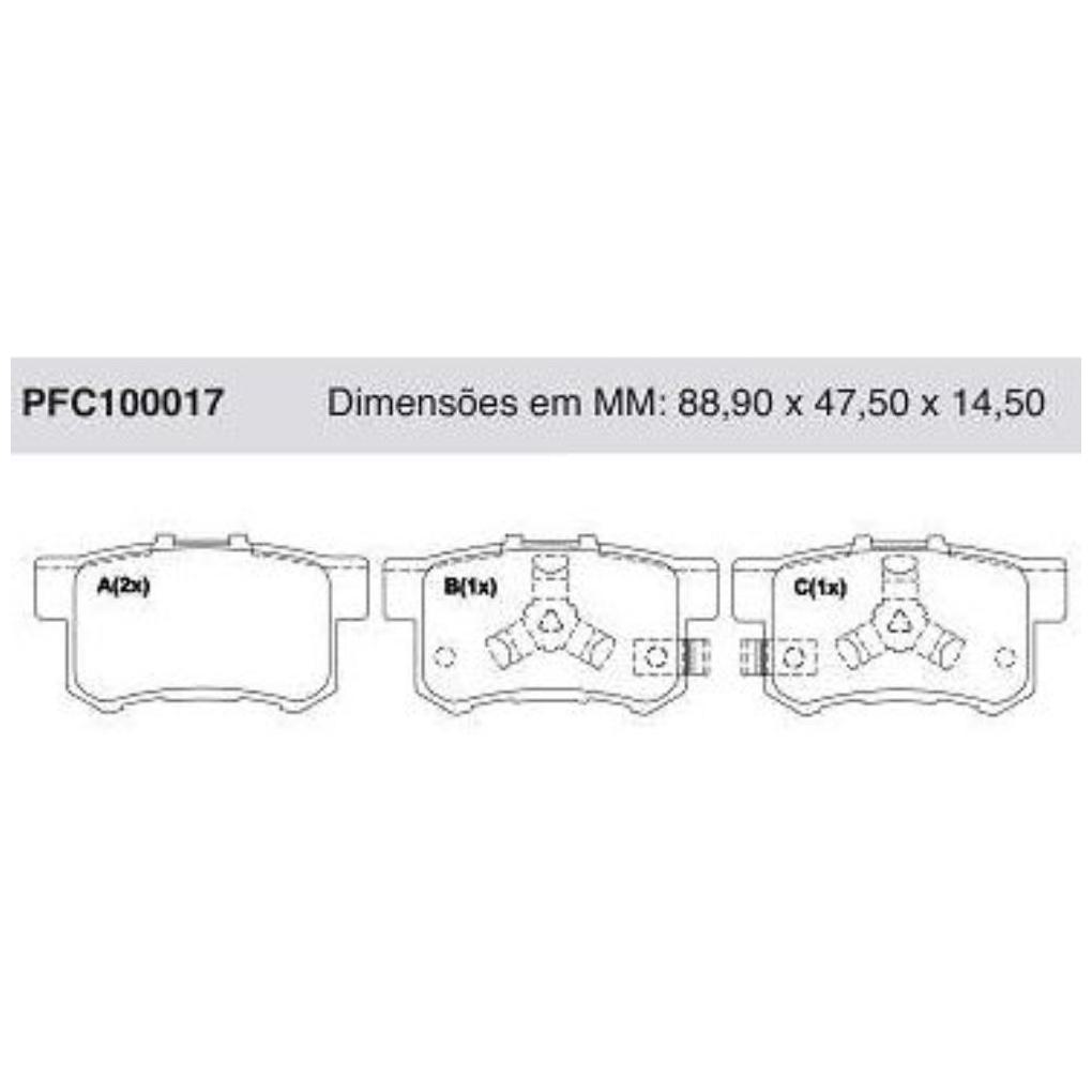 Pastilha Freio Traseira Akebono para Honda CR-V - Cofap - PFC100017