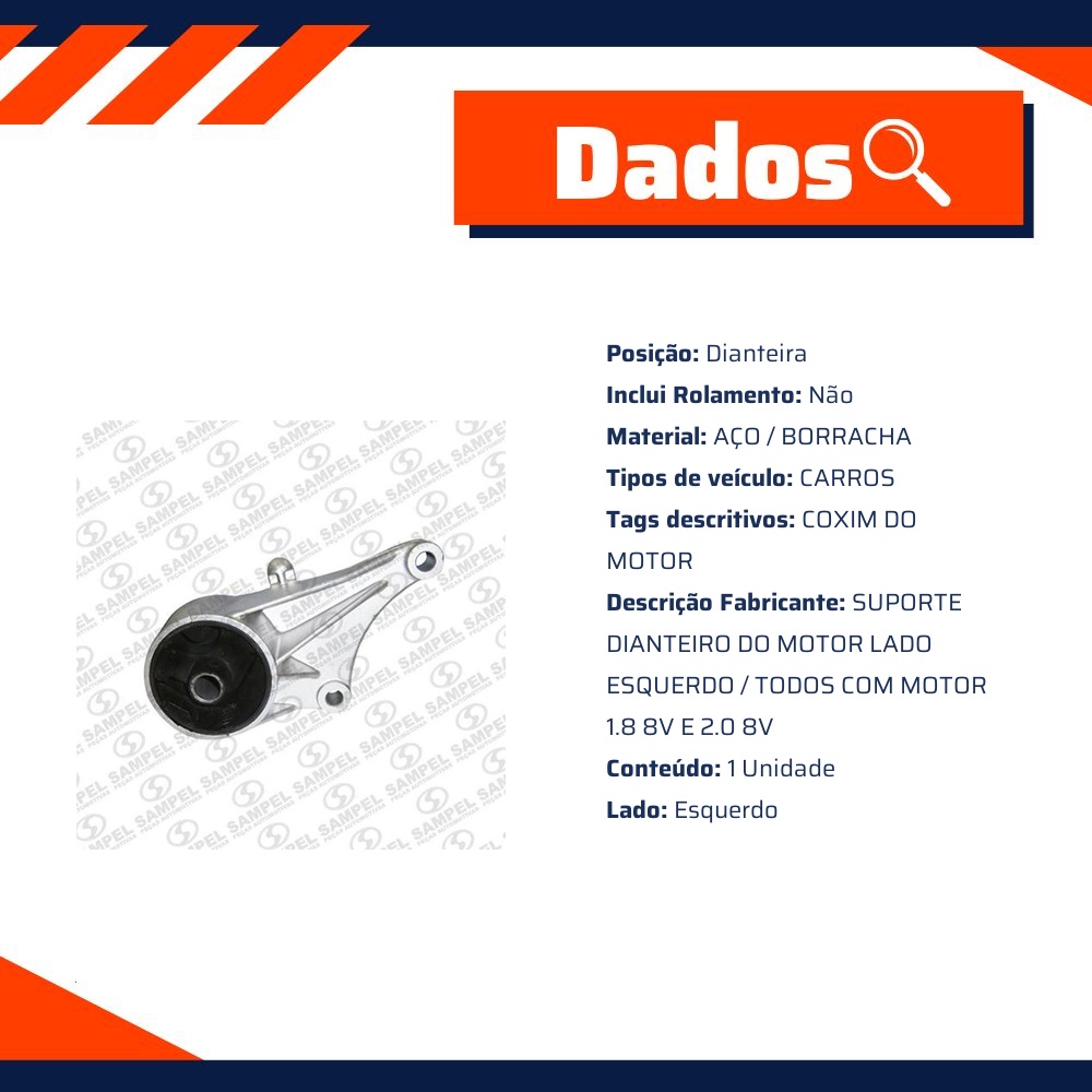 Coxim do Motor Dianteiro Lado Esquerdo - Sampel - 3120