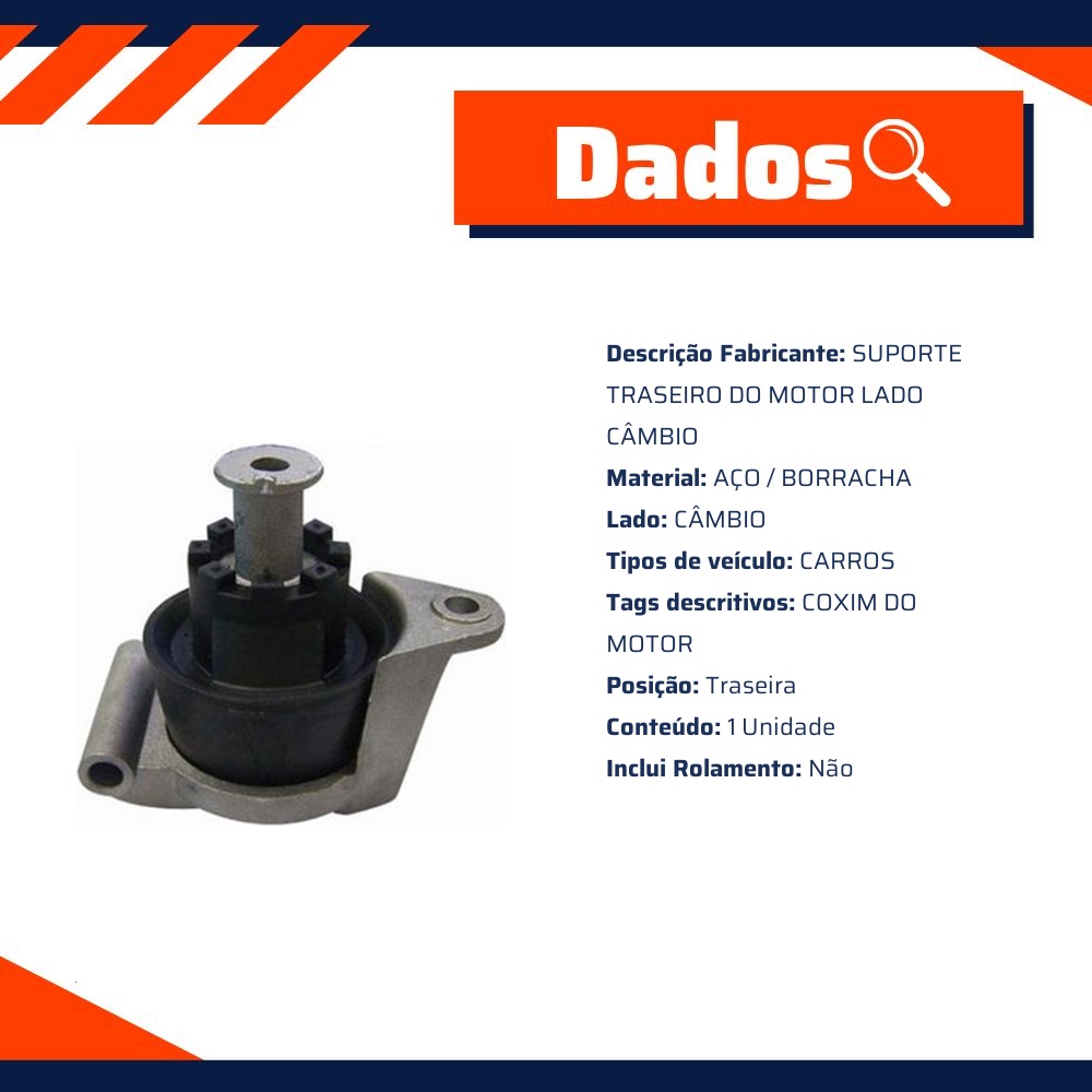 Coxim do Motor Traseiro Lado Câmbio - Sampel - 3134
