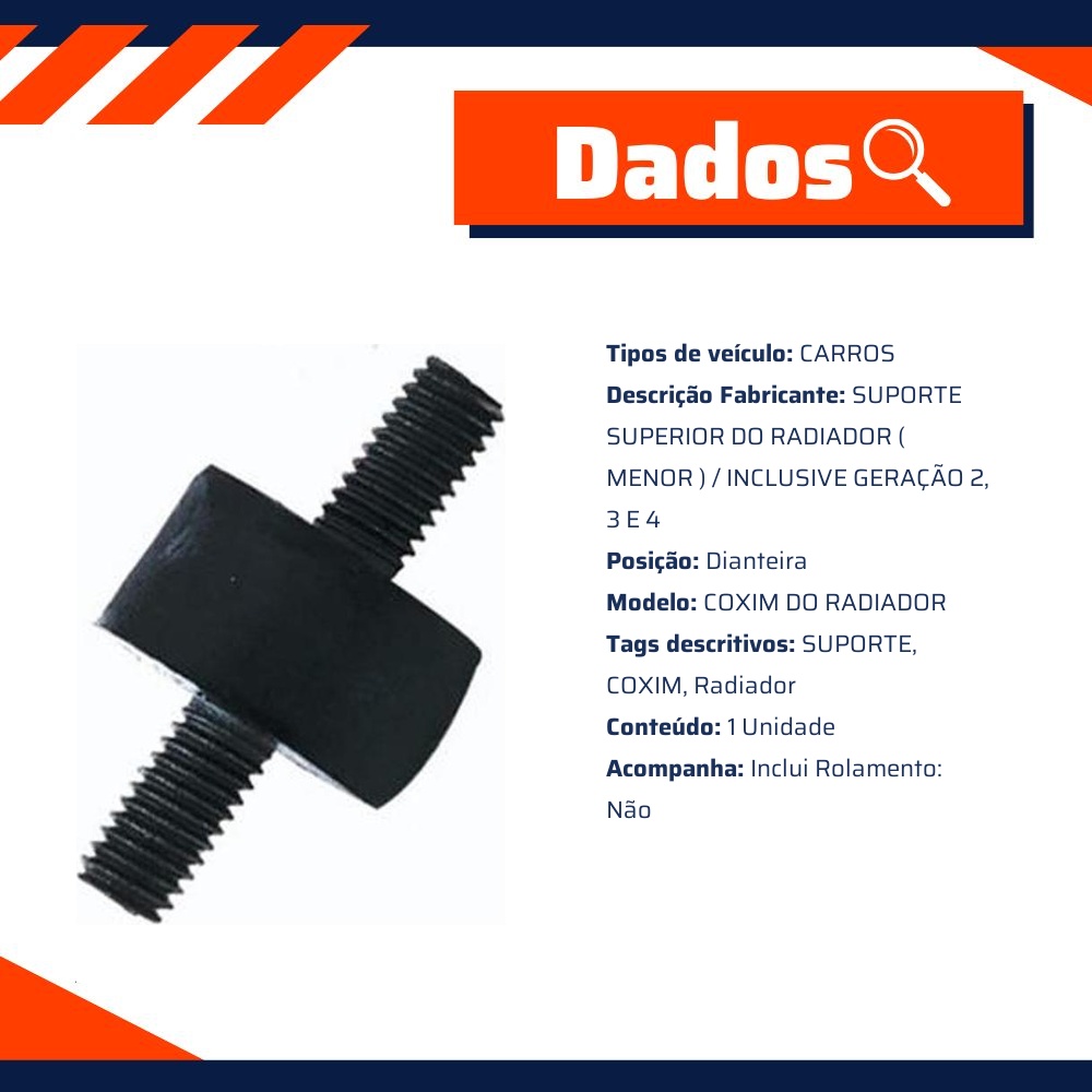 Suporte Coxim Superior do Radiador - Sampel - 4838