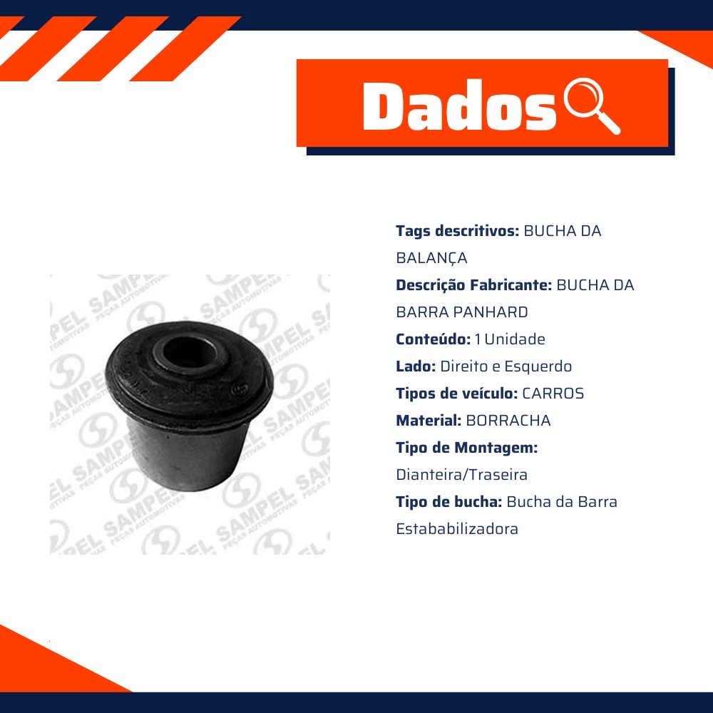 Bucha da Barra Panhard para Troller RF SPORT e T4 - Sampel - T7628A