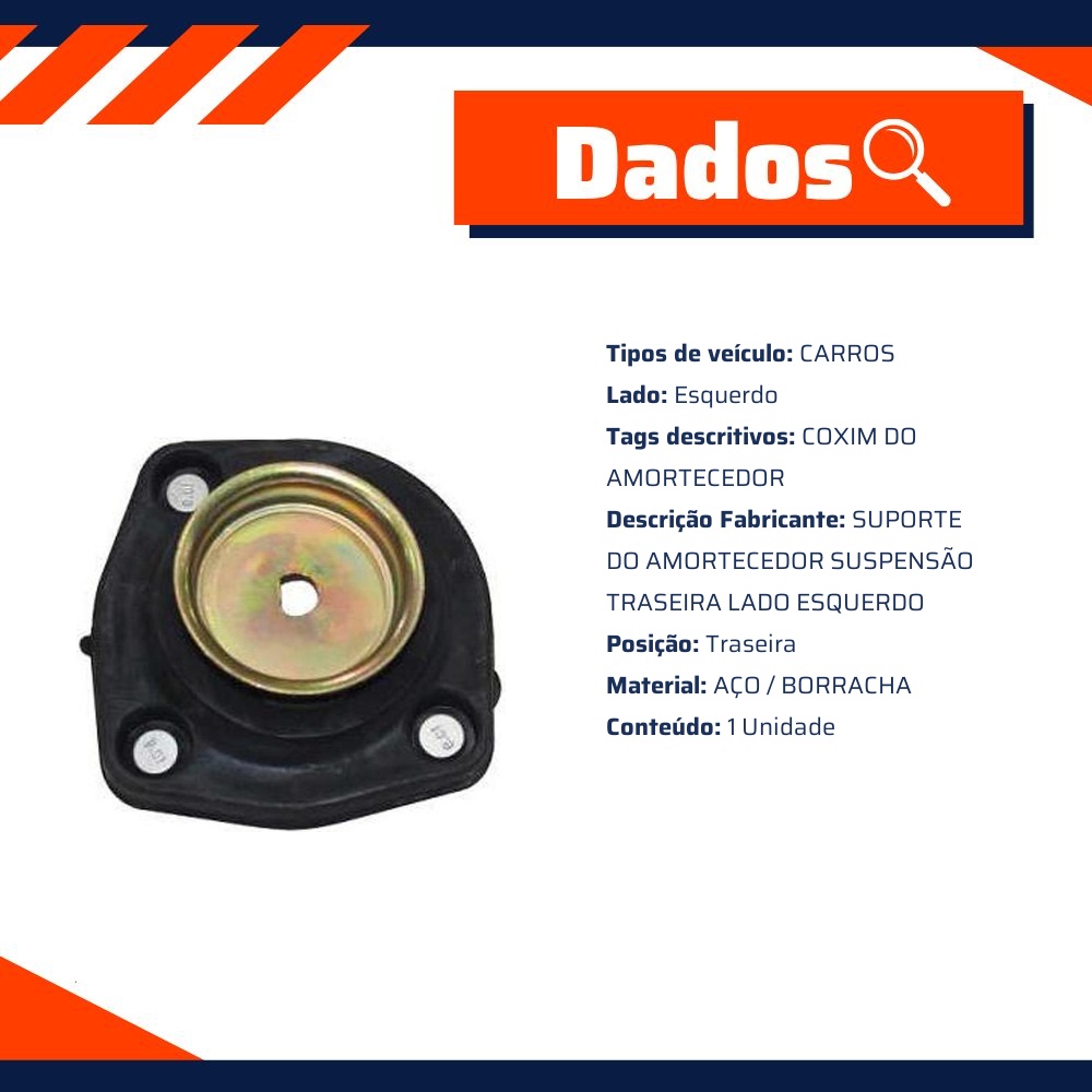 Suporte do Amortecedor Traseira Lado Esquerdo para Hyundai Tucson - Sampel - 8436