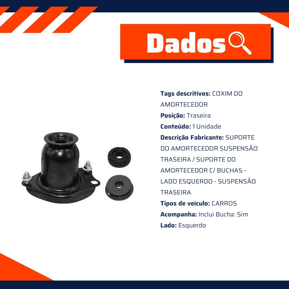 Suporte do Amortecedor Traseira para Toyota Corolla e Fielder - Sampel - 8441