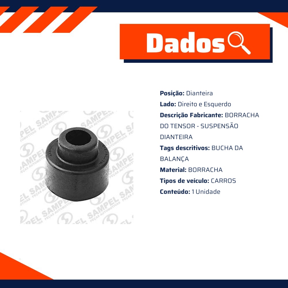 Borracha do Tensor Dianteira para Troller T4 - Sampel - T2487