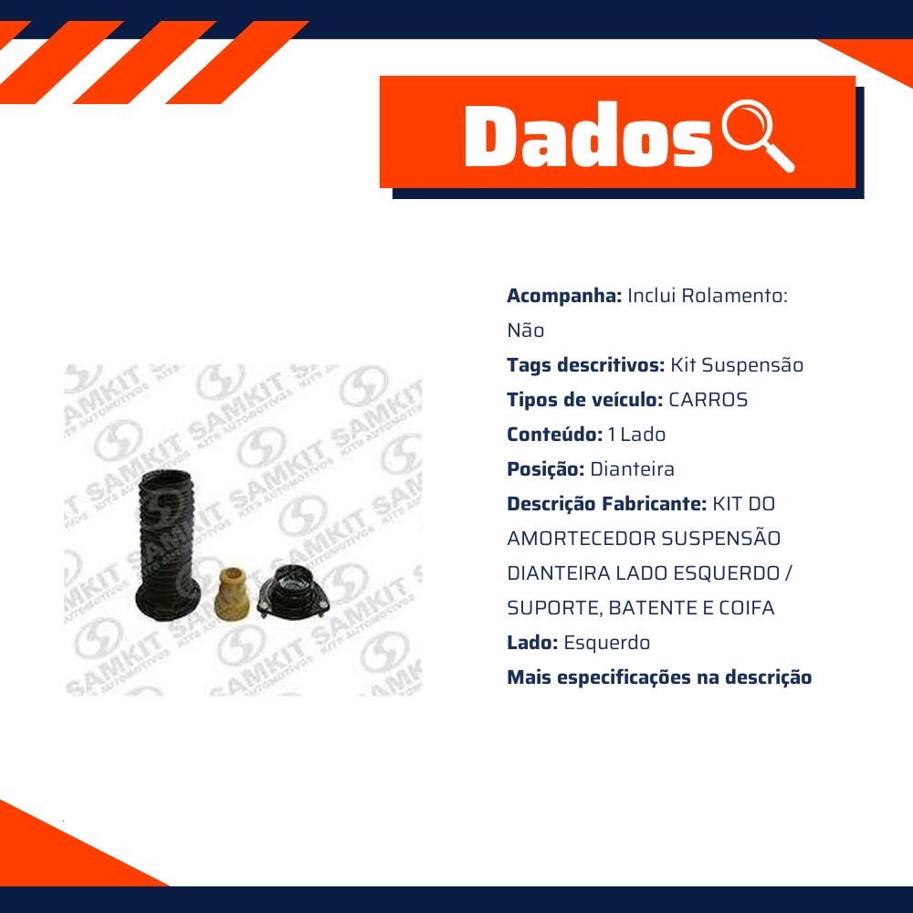 Kit Amortecedor Dianteiro Esquerdo para Honda Civic - Sampel - SK845E