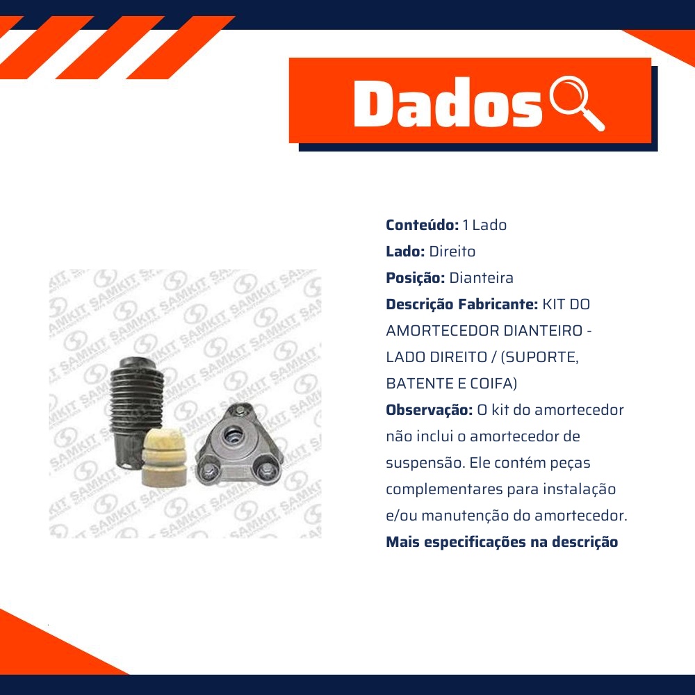 Kit do Amortecedor Dianteiro Direito - Sampel - SK707D
