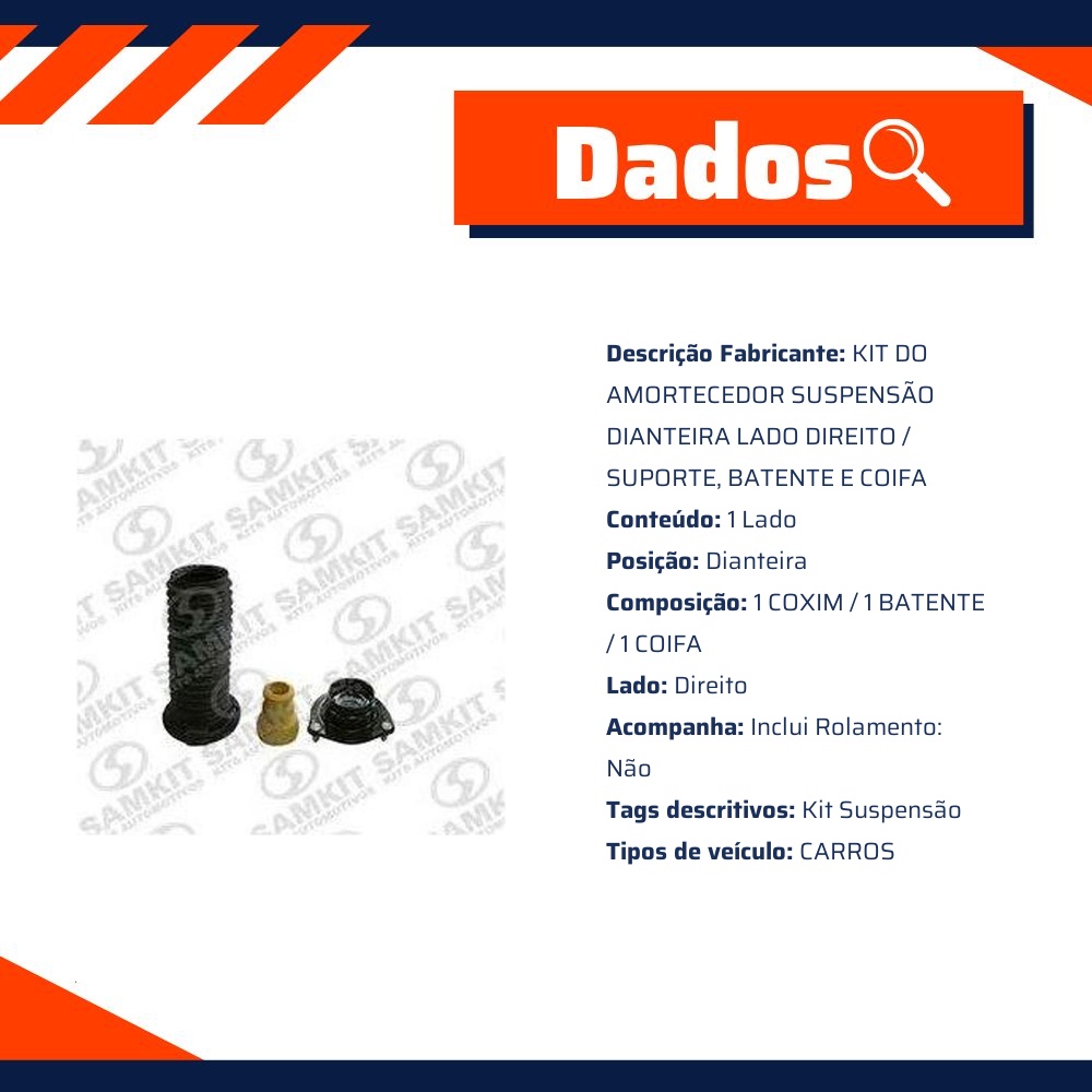 Kit Amortecedor Dianteiro Direito para Honda Civic - Sampel - SK845D