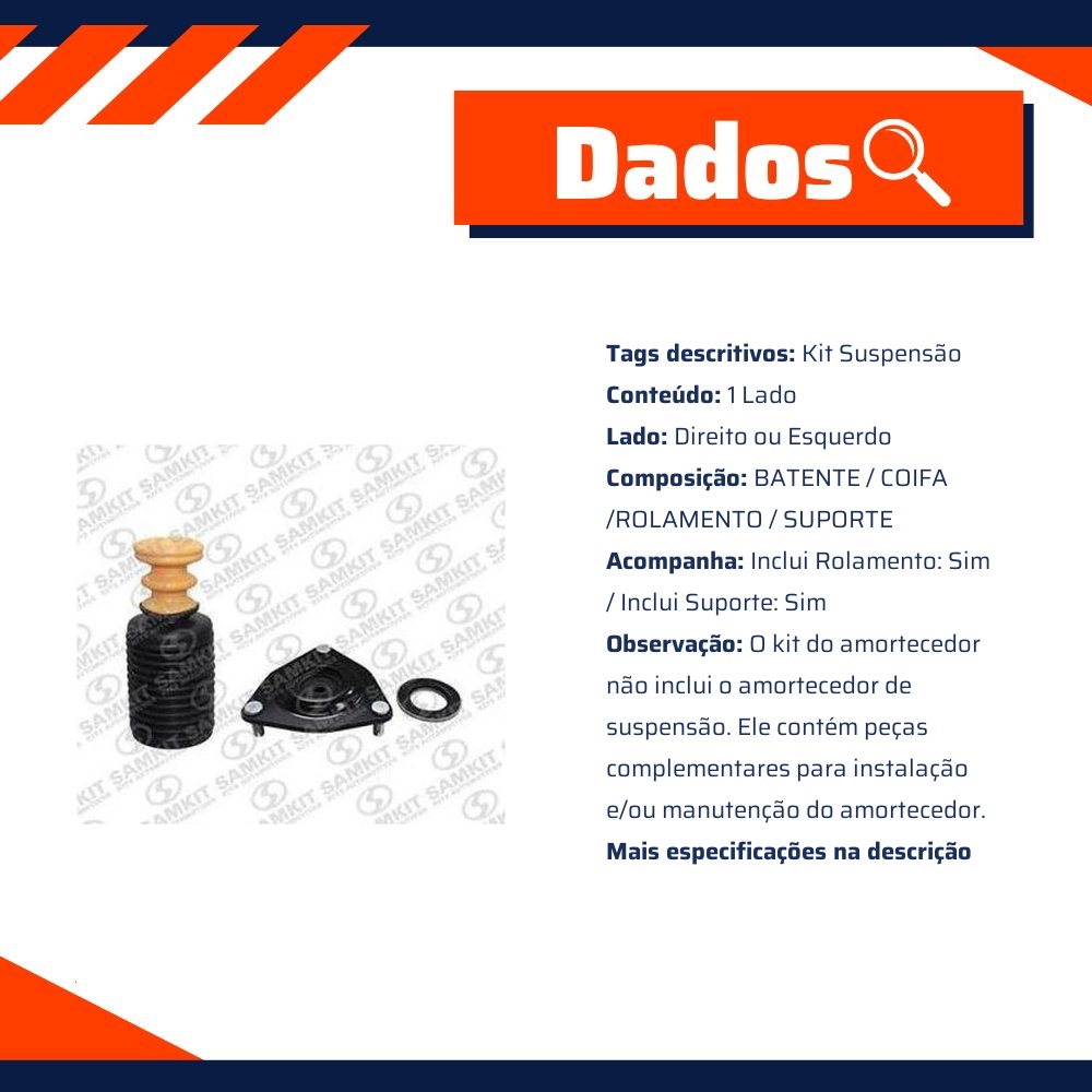 Kit do Amortecedor Dianteiro 1 Lado - Sampel - SK962S
