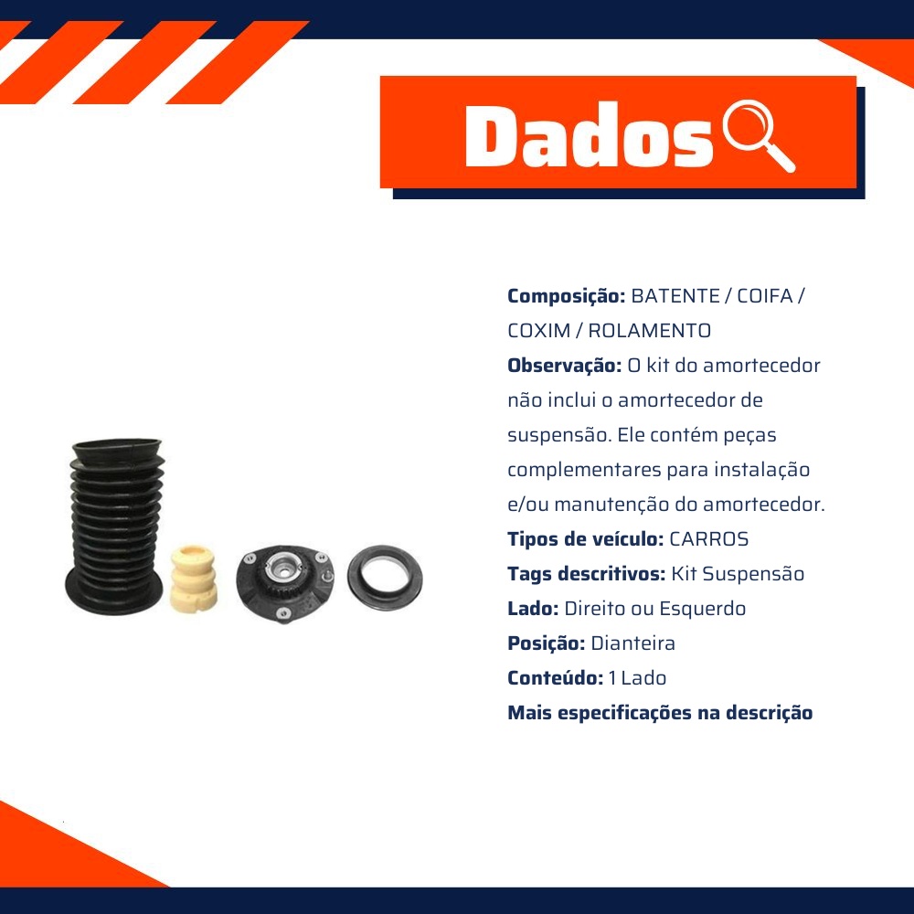 Kit Amortecedor Dianteiro 1 Lado para Chevrolet Cruze e Cruze Sport6 - Sampel - SK377S