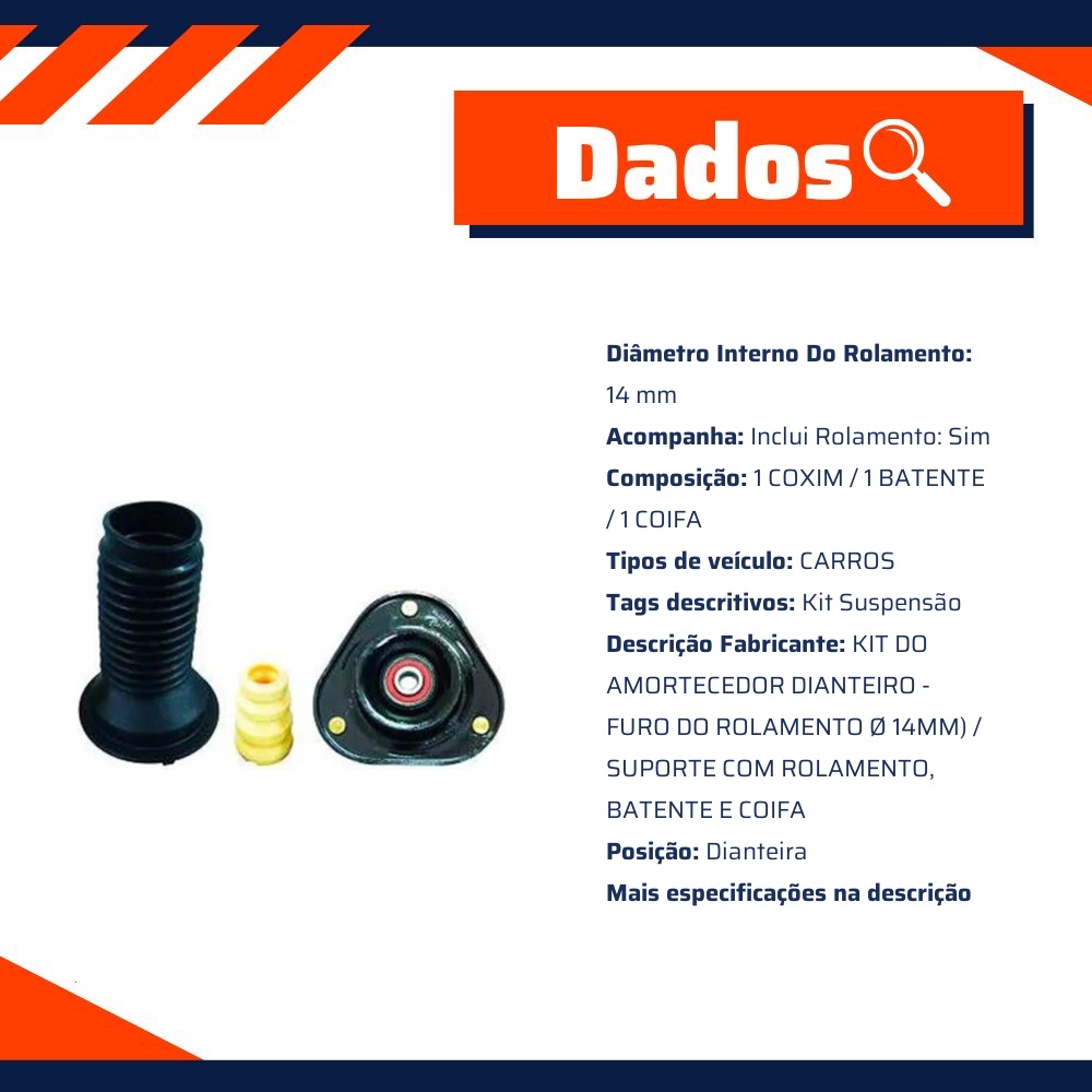 Kit Amortecedor Dianteiro 1 Lado para Toyota Corolla - Sampel - SK860S