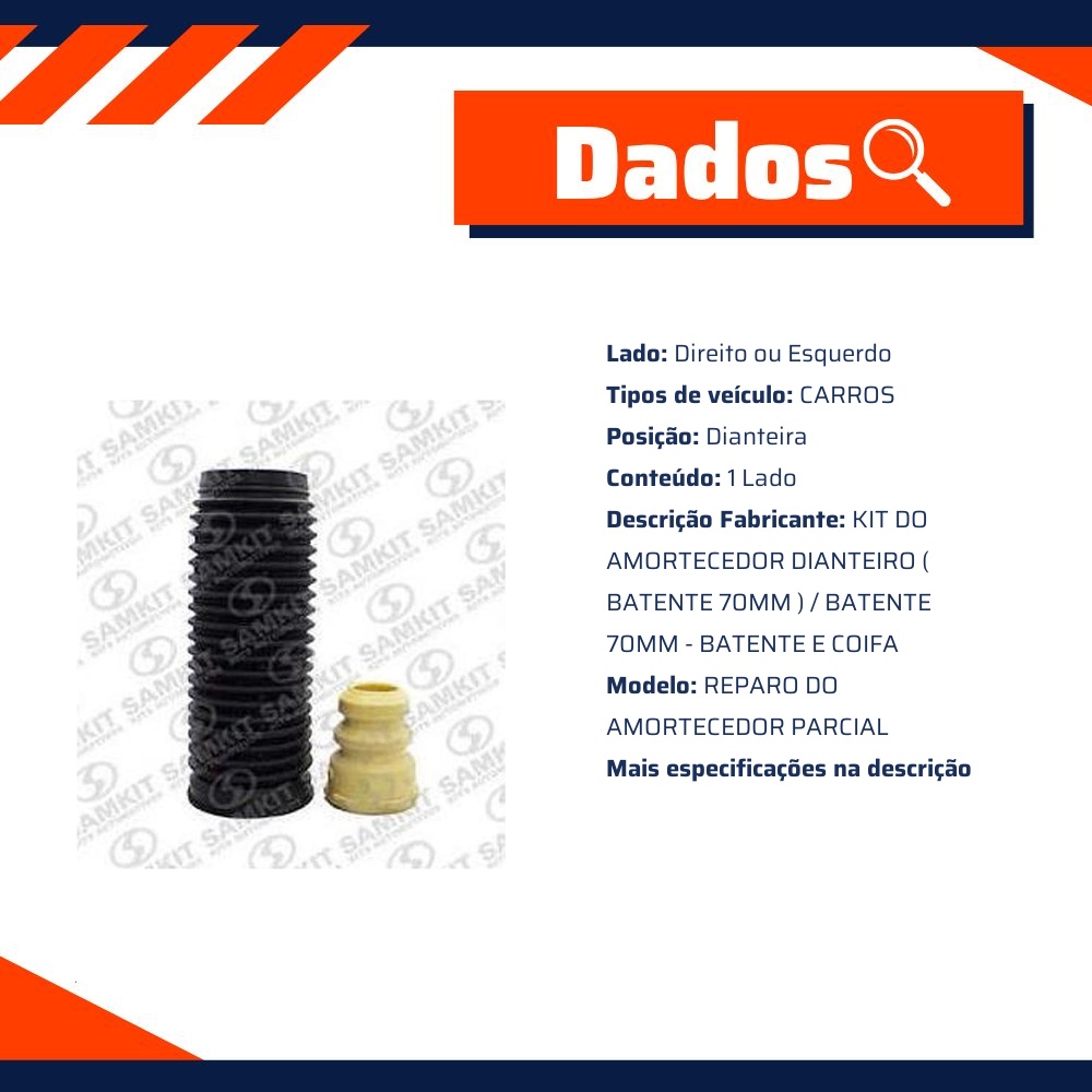 Kit Amortecedor Dianteiro 1 Lado para Volkswagen Jetta e Jetta Variant - Sampel - SK436S