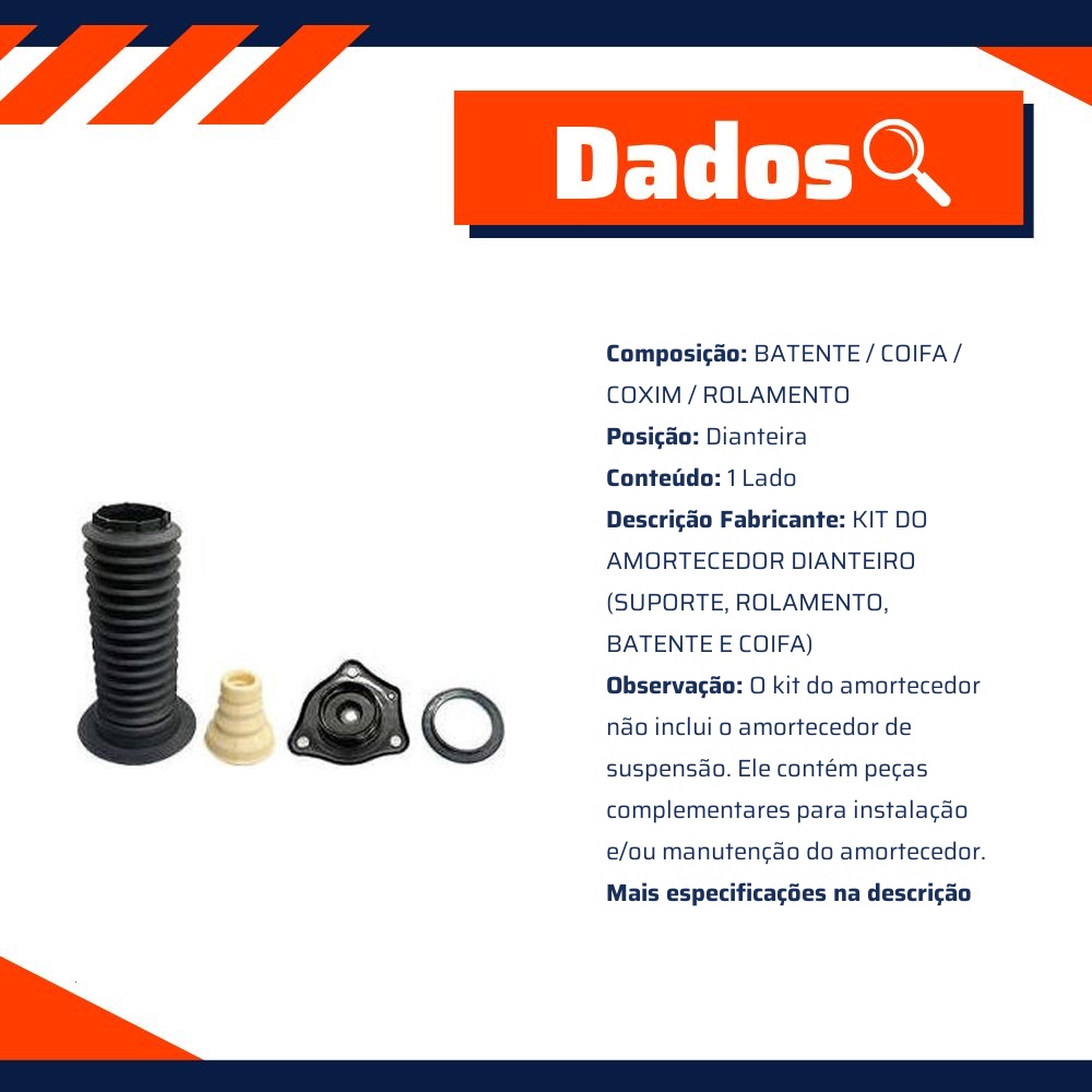 Kit Amortecedor Dianteiro 1 Lado para Honda Civic - Sampel - SK995BS