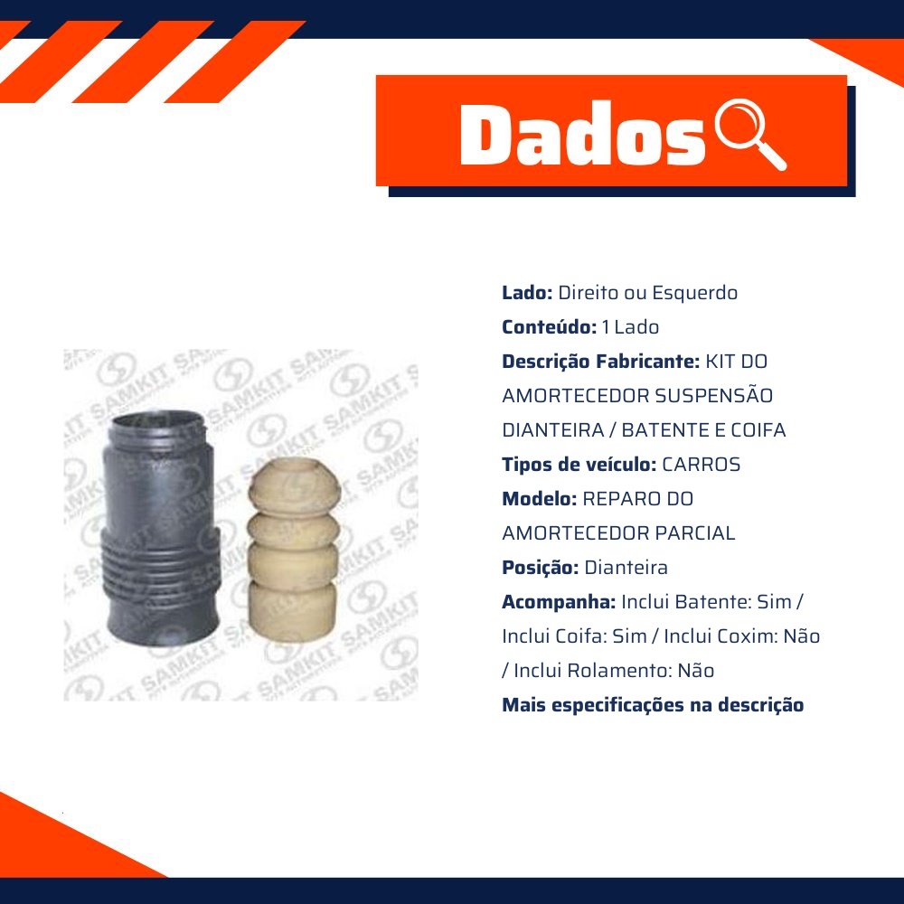 Kit Amortecedor Dianteiro 1 Lado para Fiat Tempra SW e Tipo - Sampel - SK114S