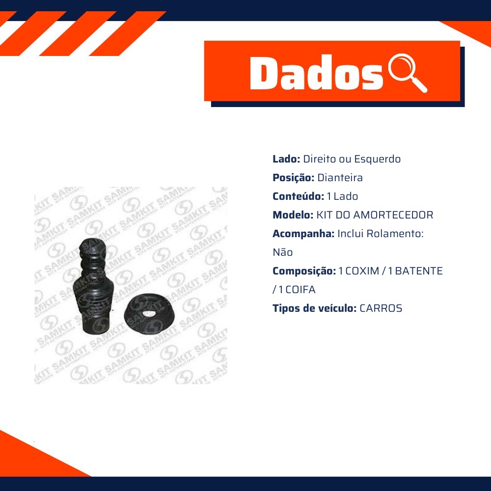 Kit do Amortecedor Dianteiro 1 Lado - Sampel - SK837S