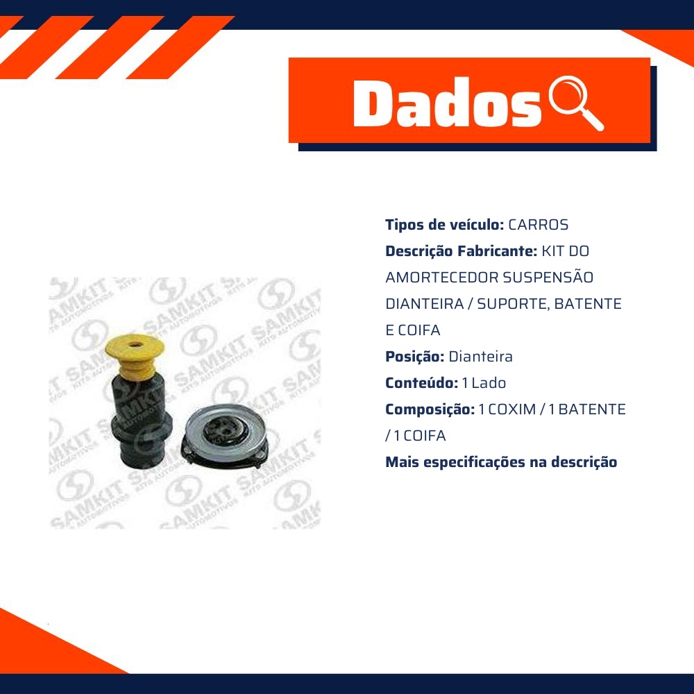 Kit Amortecedor Dianteiro 1 Lado para Honda Civic - Sampel - SK850S