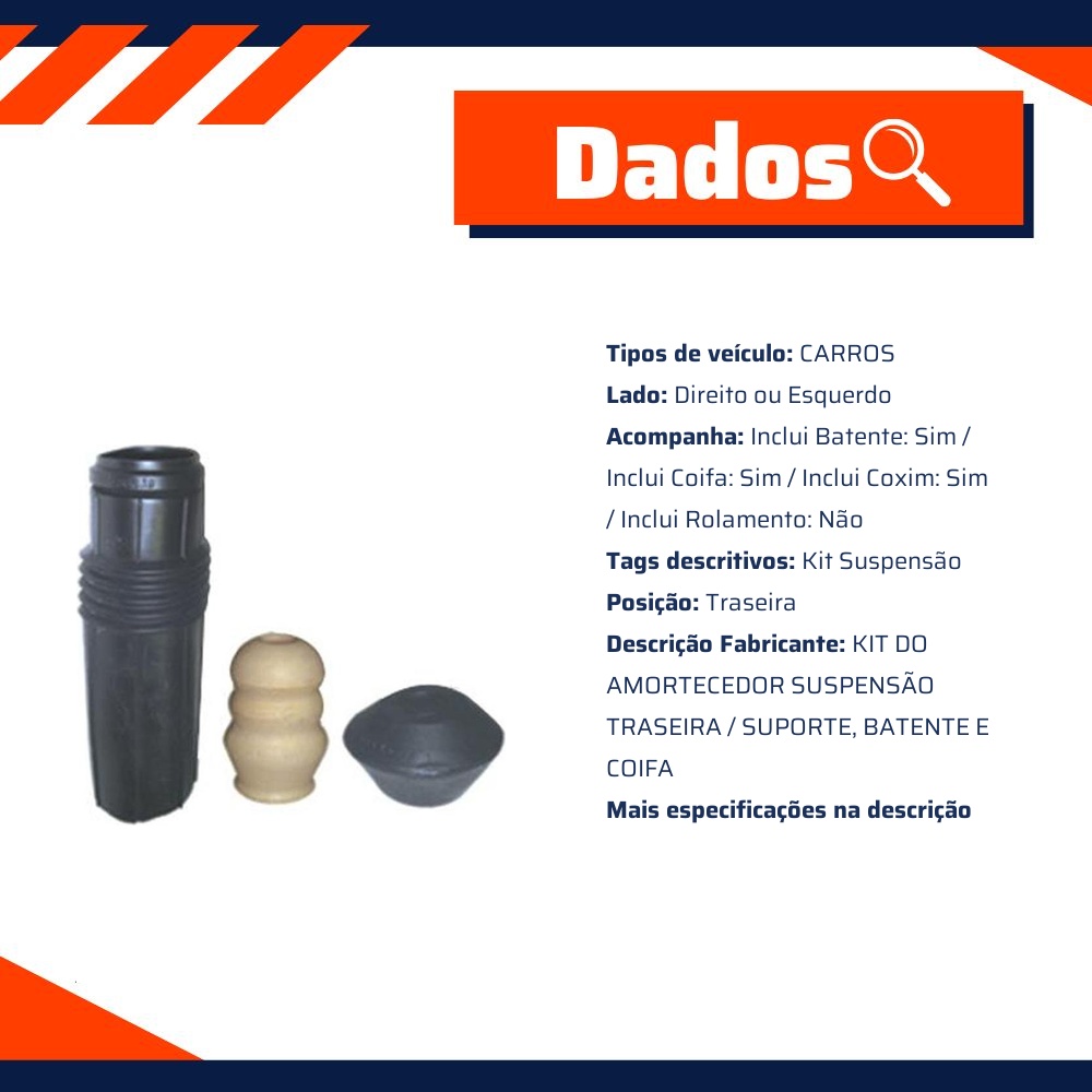 Kit Amortecedor Traseiro 1 Lado para Fiat Palio e Siena - Sampel - SK112S