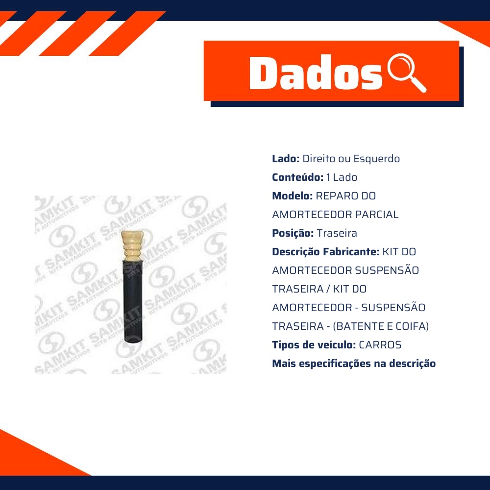 Kit Amortecedor Traseiro 1 Lado para Ford Ecosport - Sampel - SK255S
