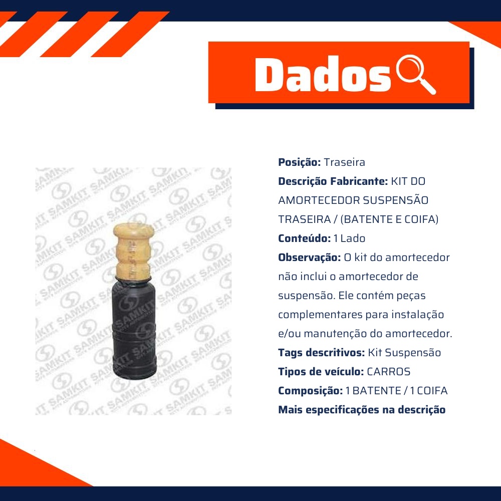 Kit do Amortecedor Traseiro 1 Lado - Sampel - SK924S