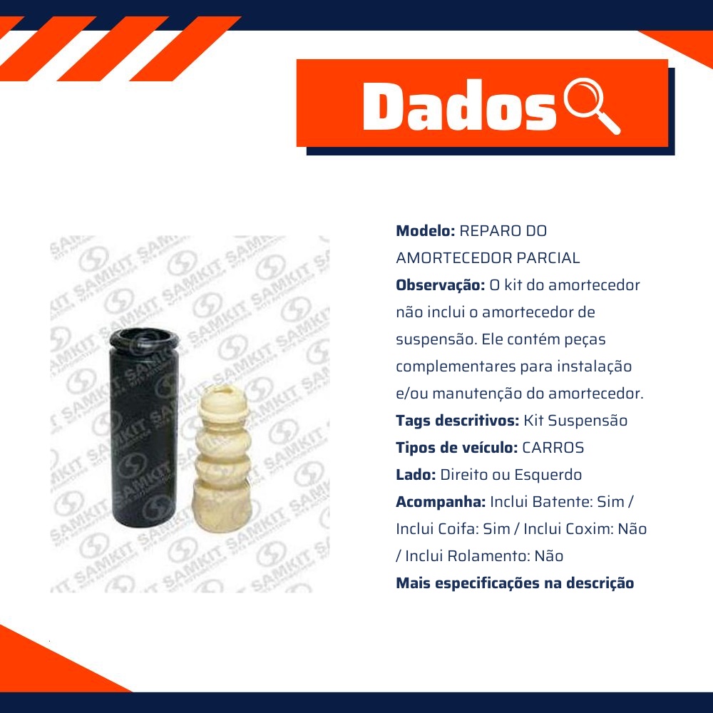 Kit do Amortecedor Traseiro 1 Lado - Sampel - SK423S