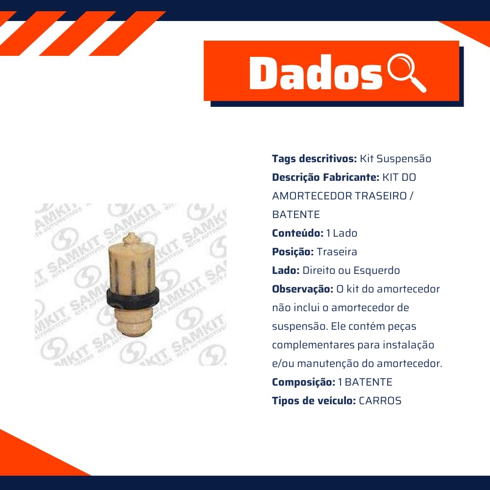 Kit Amortecedor Traseiro 1 Lado para Citroen C4 e C4 Picasso - Sampel - SK900S