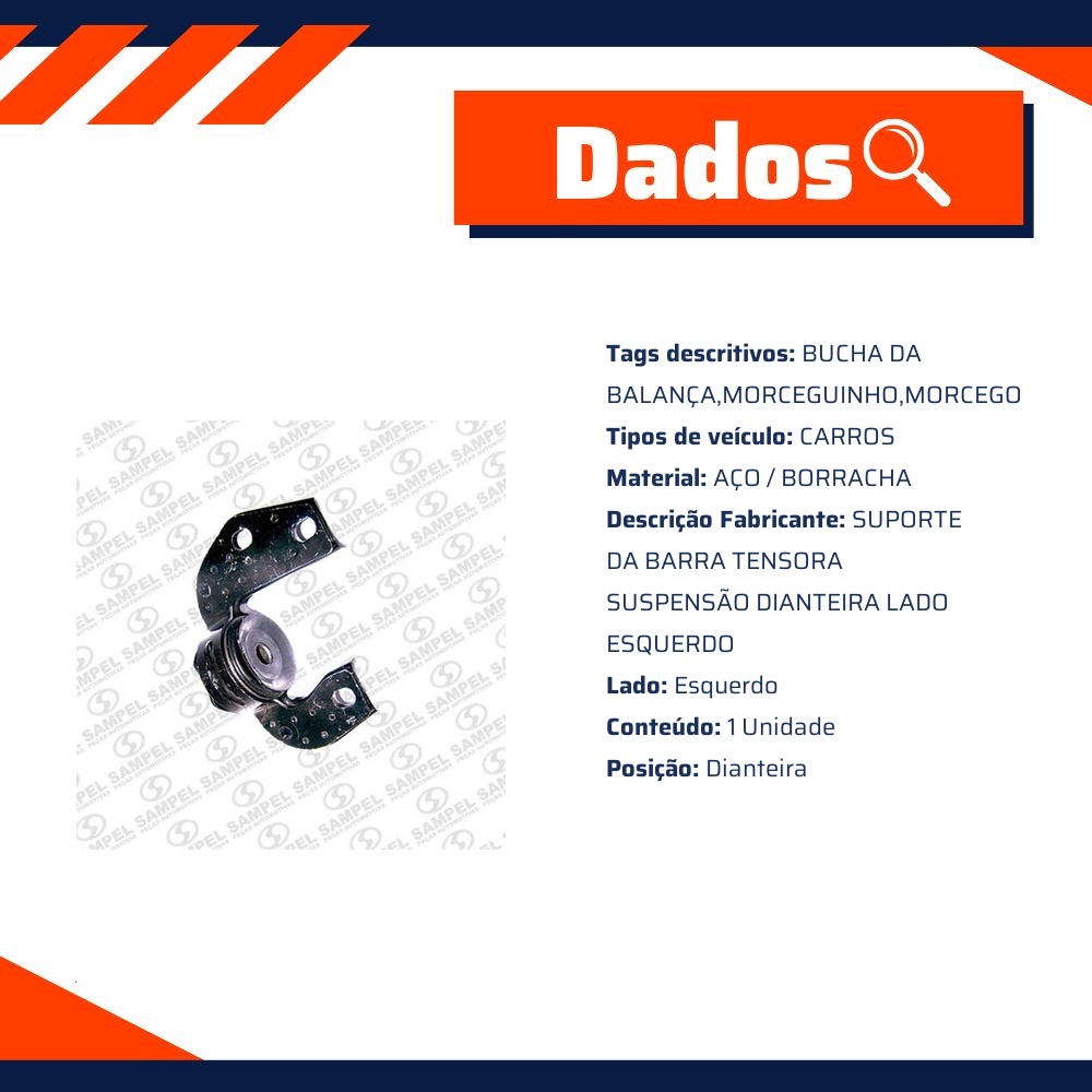Suporte Da Barra Tensora Dianteira Lado Esquerdo - Sampel - 3261