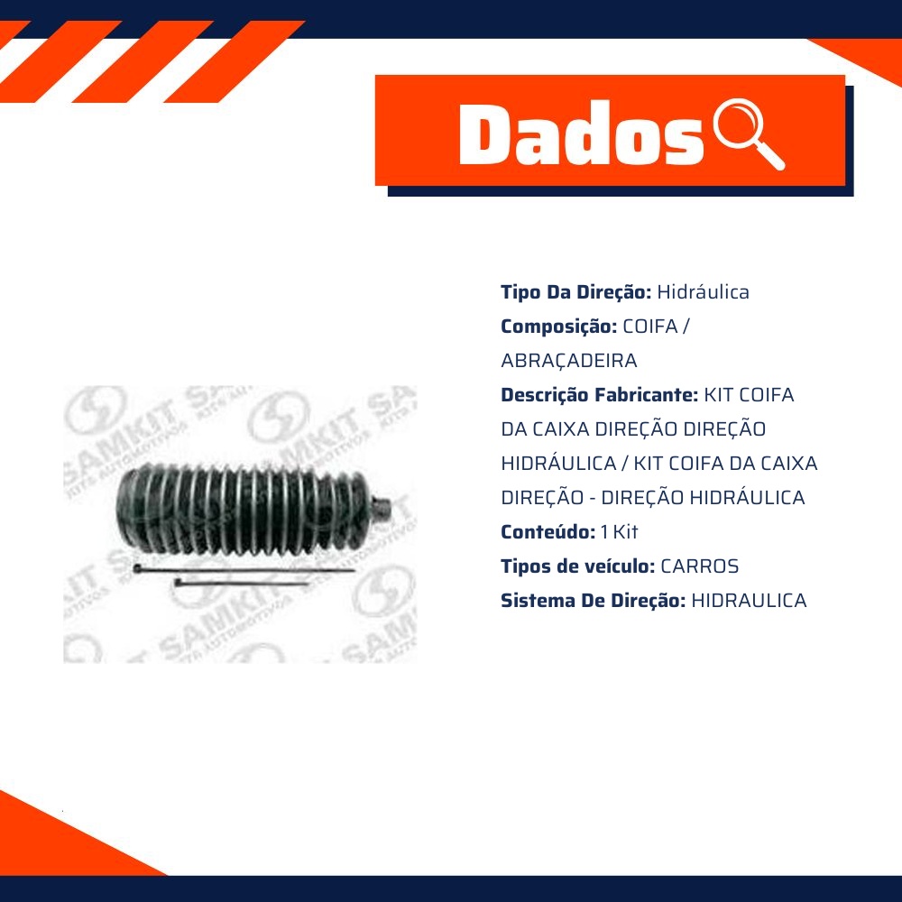Kit Coifa Da Caixa Direção Direção Hidráulica - Sampel - SK3815