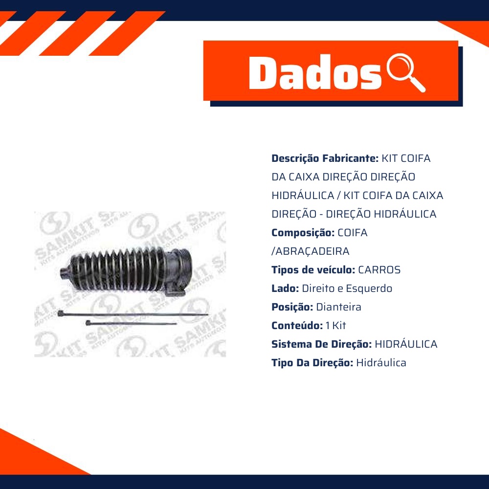 Kit Coifa Da Caixa Direção Direção Hidráulica - Sampel - SK2811