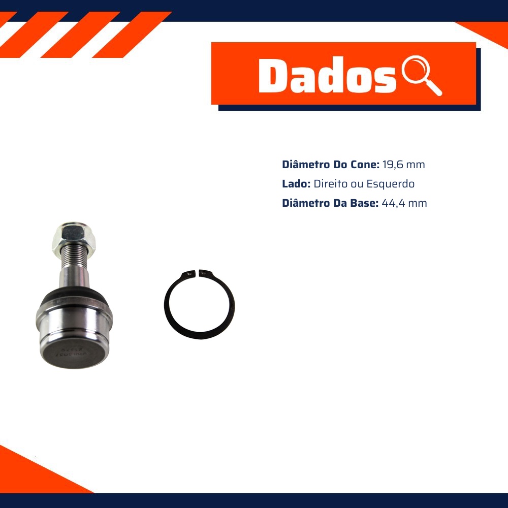 Pivô de Suspensão Inferior para Ford F-1000 e Troller T4 - Viemar - 503037