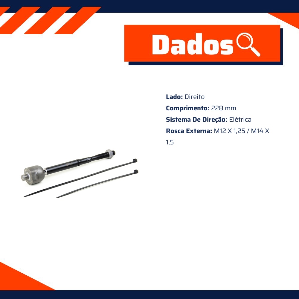 Terminal Axial de Direção Elétrica para Nissan March e Versa - Viemar - 680546
