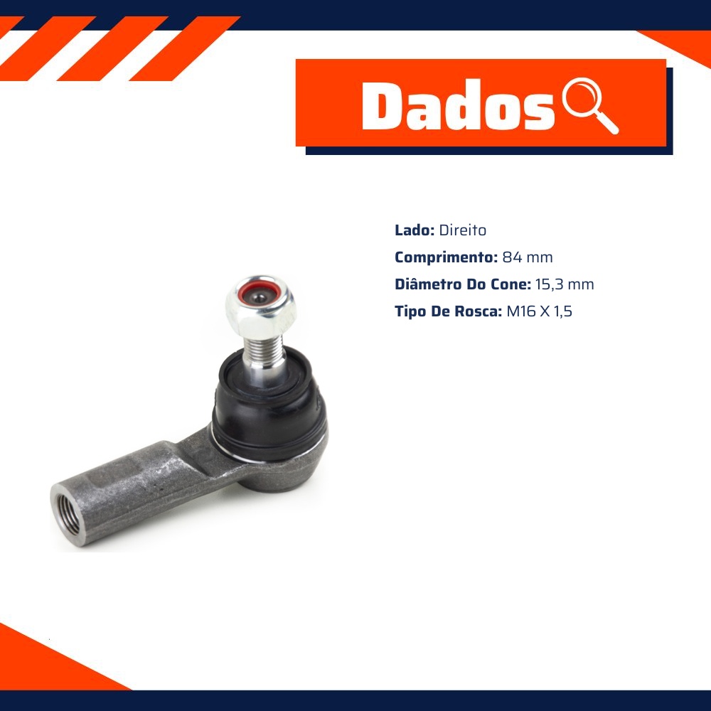 Terminal de Direção para Toyota Hilux e SW4 - Viemar - 335676