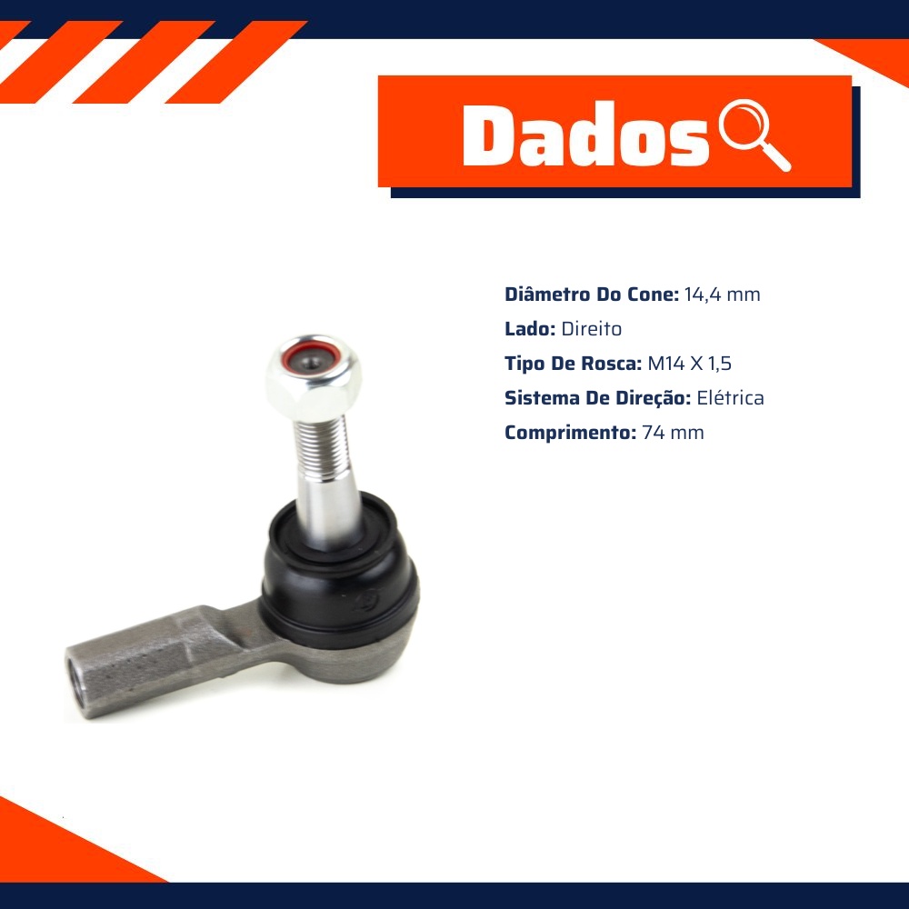 Terminal de Direção Elétrica para Chevrolet S10 e Trailblazer - Viemar - 335646