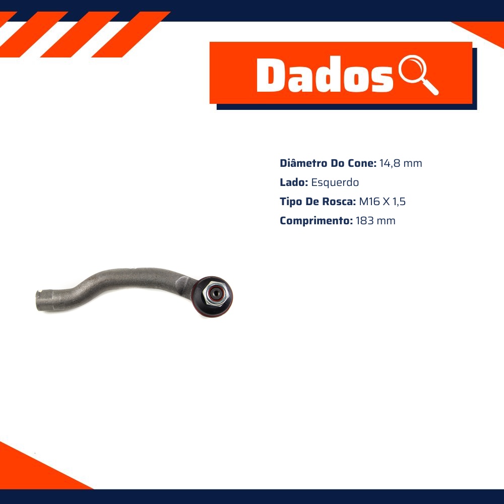 Terminal de Direção Esquerdo para Nissan Frontier e Pathfinder - Viemar - 335410