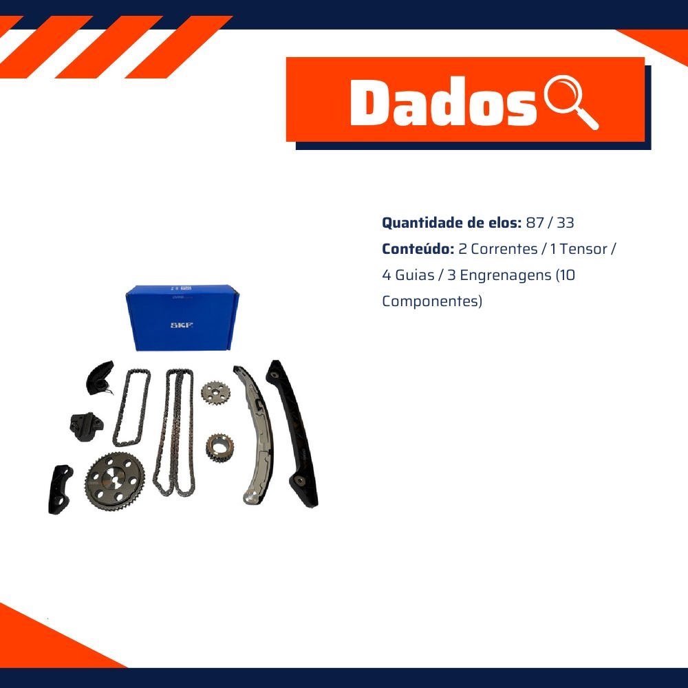 Kit Corrente de Distribuição para Ford Fusion - SKF - VKML 44003 A
