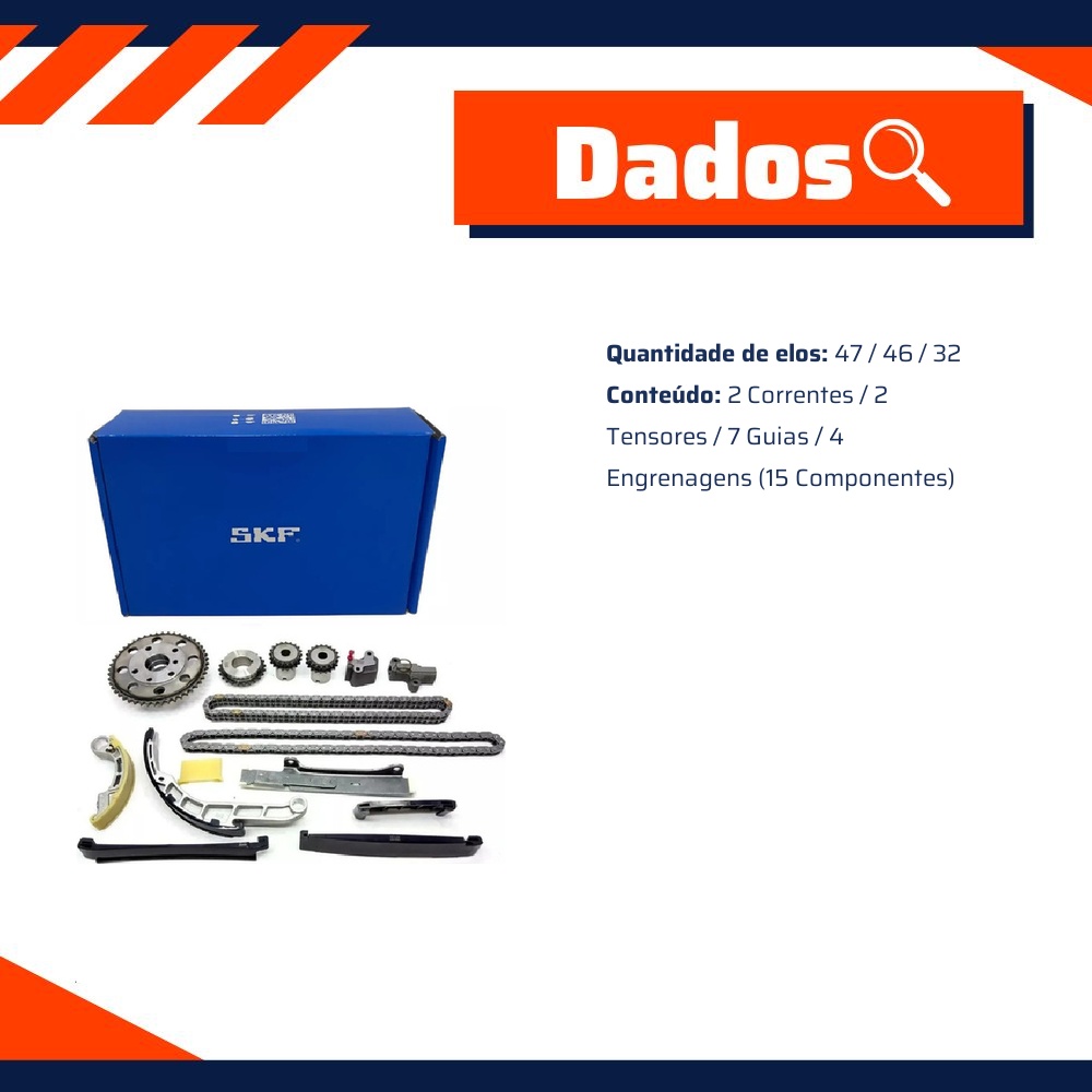 Kit Corrente de Distribuição para Nissan Frontier e Pathfinder - SKF - VKML 46000 A