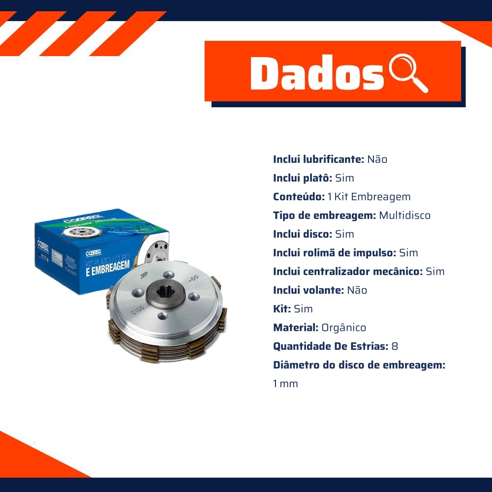Kit de Embreagem para Honda Biz 100 e C 100 Dream - Cobreq - 0004-KE