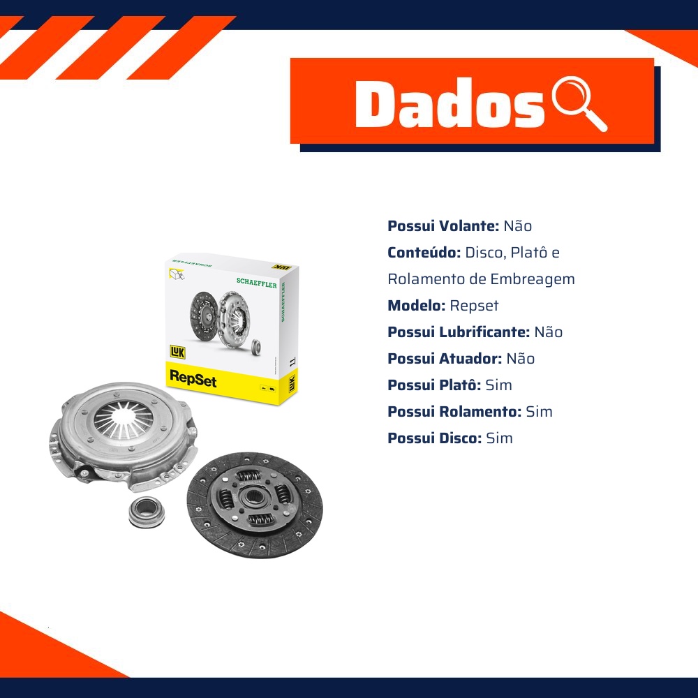 Kit de Embreagem com Disco, Platô e Rolamento para Peugeot 206 - LuK - 618 3038 00