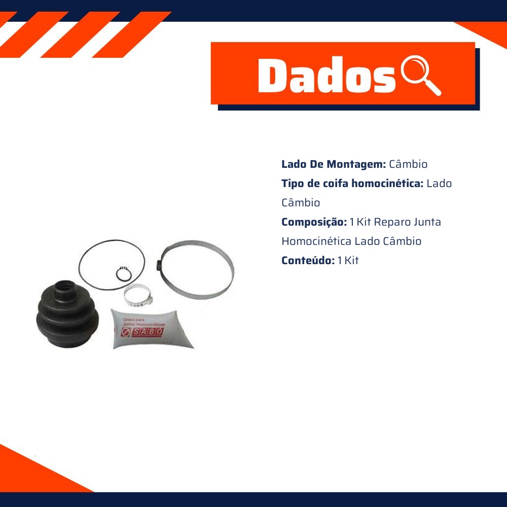Kit Reparo Junta Homocinética Câmbio - Sabó - 78610