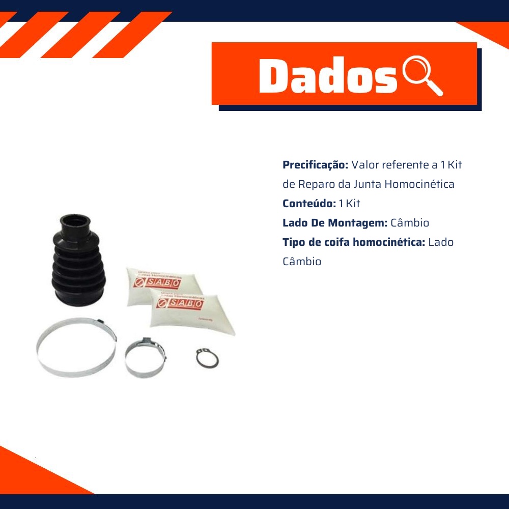 Kit Reparo Junta Homocinética Lado Câmbio para Volkswagen Amarok e Touareg - Sabó - 78766