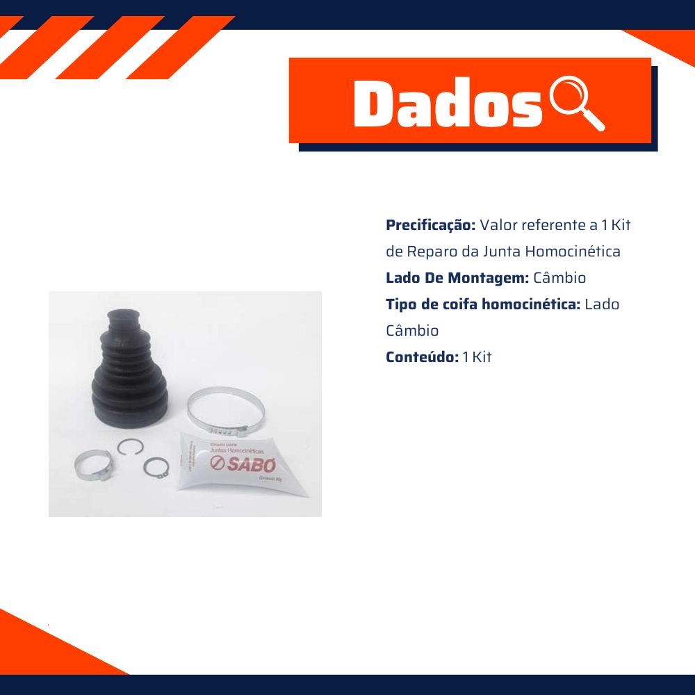 Kit Reparo Junta Homocinética Lado Câmbio para Chevrolet Onix e Prisma - Sabó - 78780