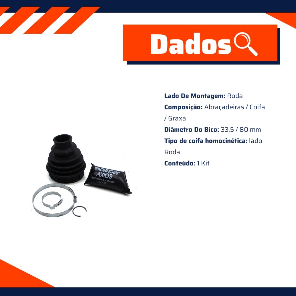 Kit Reparo Junta Homocinética Roda - Monroe Axios - LT90142