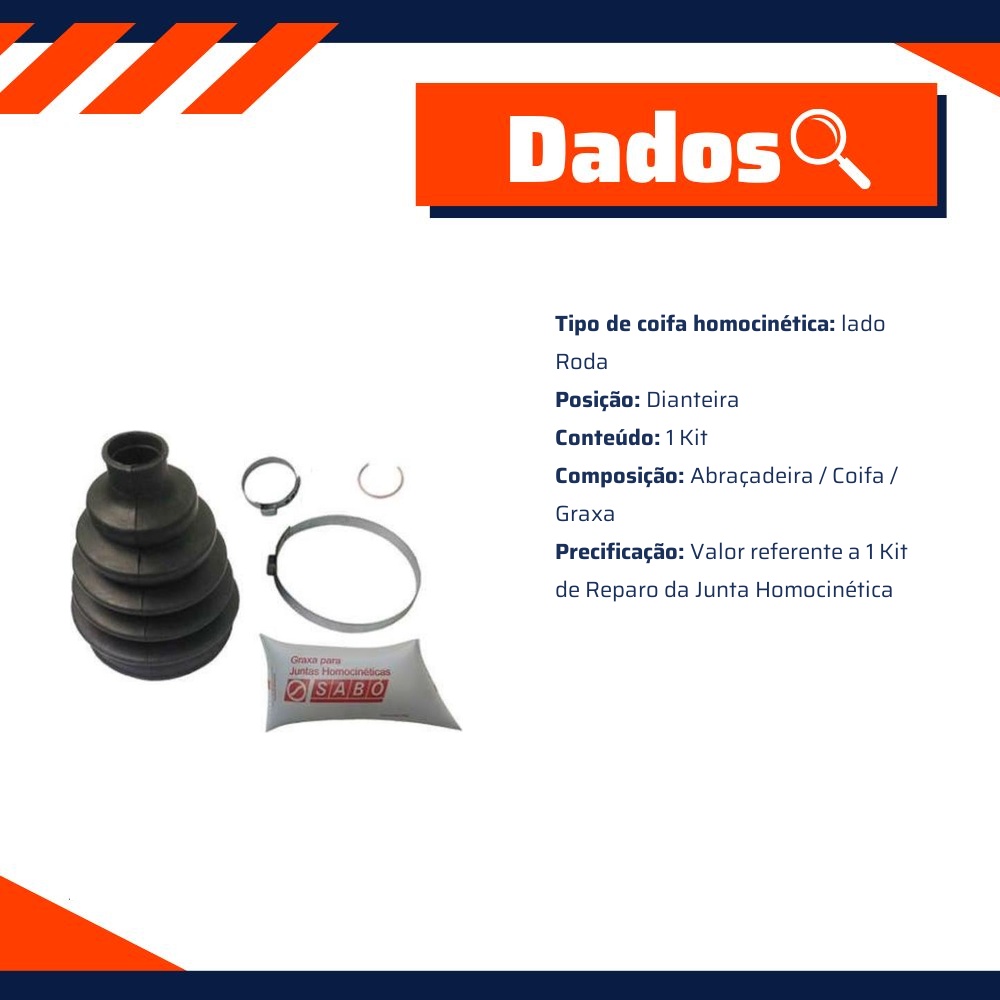 Kit Reparo Junta Homocinética Roda Dianteira - Sabó - 78619
