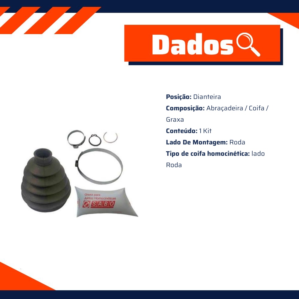 Kit Reparo Junta Homocinética Roda para Toyota Corolla e Fielder - Sabó - 78620