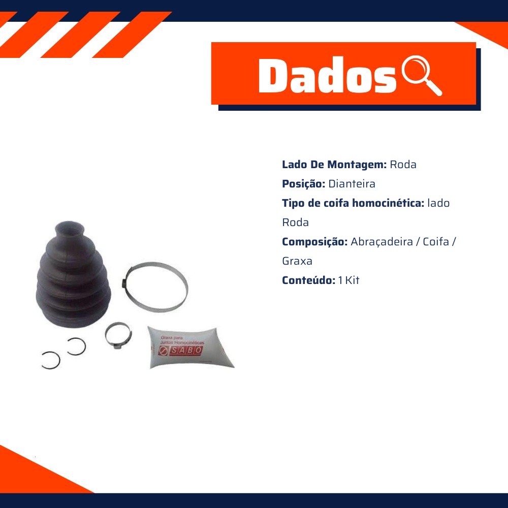 Kit Reparo Junta Homocinética Roda Dianteira - Sabó - 78764