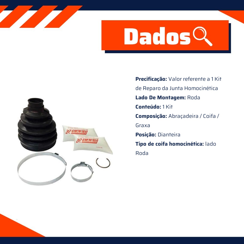 Kit Reparo Junta Homocinética Roda Dianteira - Sabó - 78765