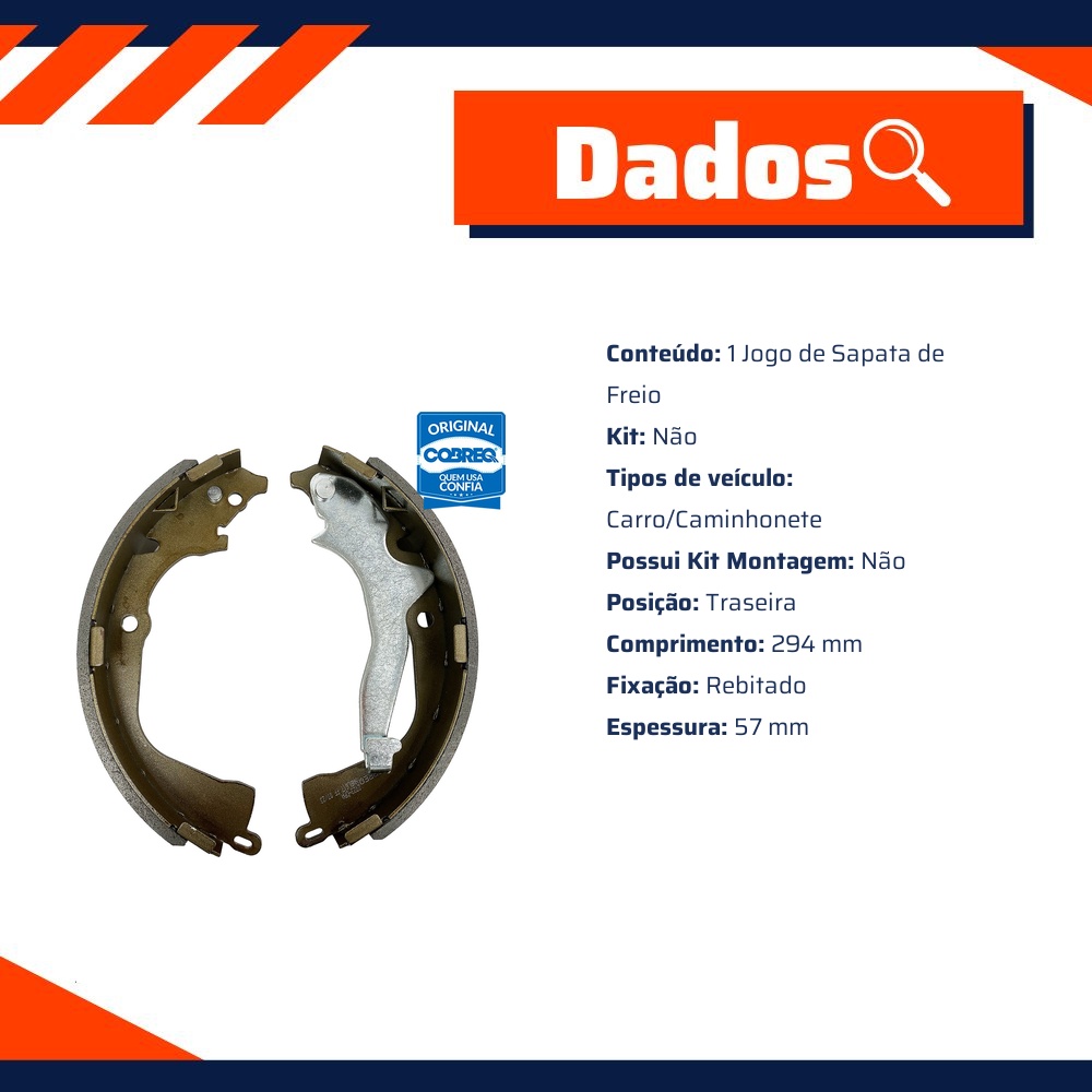 Sapata de Freio Traseira para Volkswagen Amarok - Cobreq - 2723-CPA