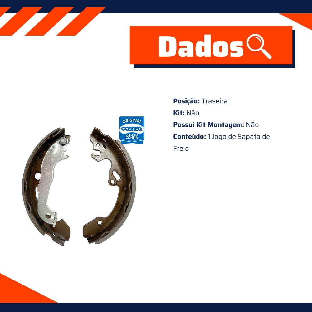 Sapata de Freio Traseira para Ford Focus e Focus Sedan - Cobreq - 2754-CPA