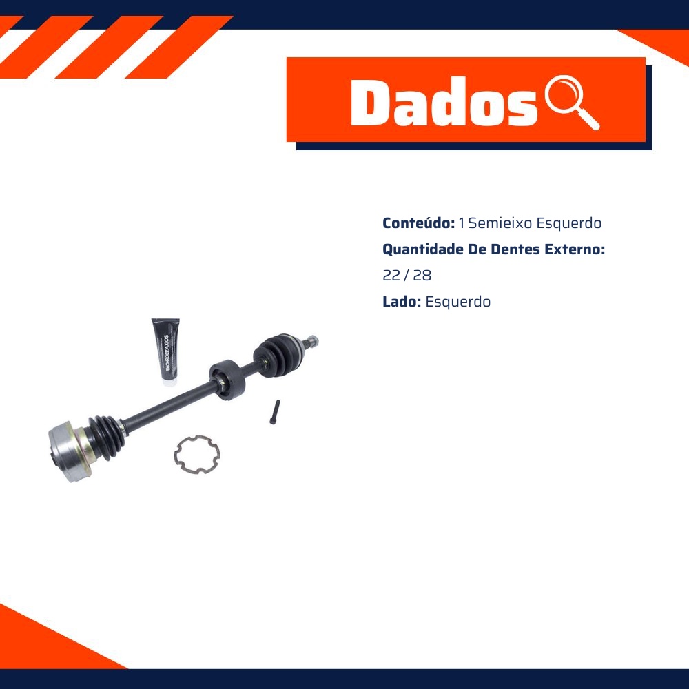 Semieixo Esquerdo para Volkswagen Gol e Parati - Monroe Axios - 5466112
